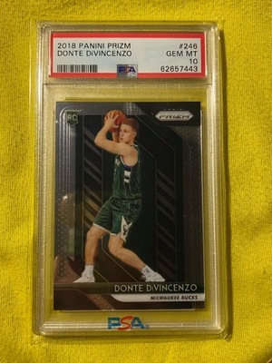 2018-19 PRIZM #246 BUCKS Donte DiVincenzo RC PSA10