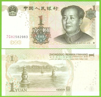 CHINY 1 YUAN 1999 P-895a UNC