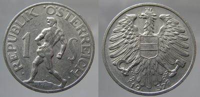 7061. AUSTRIA, 1 SZYLING 1957 ST. 2+