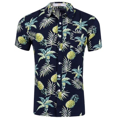 Pánska havajská košeľa Na Leto Dovolenka Vzdušná Bavlna Island Vibes XXL
