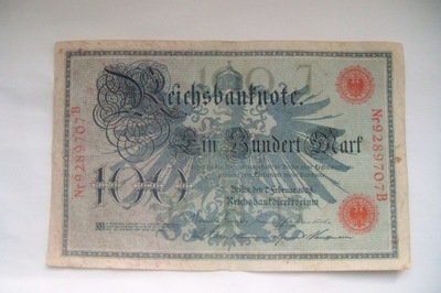 Banknot Niemcy 100 Marek 1908 r.