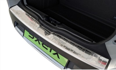 Dacia spring хетчбек 5d молдинг сталевий накладка na бампер задня фото №1