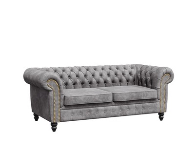 Sofa Chesterfield Glamour szara Chill me