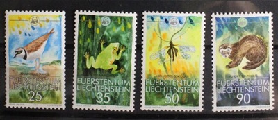 Lichtenstein rok 1989 fauna pełna seria E czyste