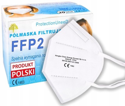 POLSKA MASKA ochronna FFP2 KN95 Certyfikat CE