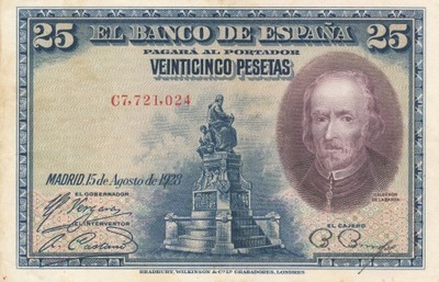 [MB12135] Hiszpania 25 pesetas 1928