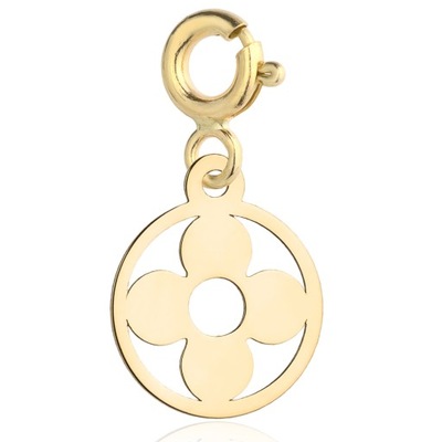 ZAWIESZKA CHARMS KÓŁKO KWIATEK PRÓBA ZŁOTA 333