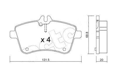 METELLI КОЛОДКИ ГАЛЬМІВНІ MERCEDES B W245 04-