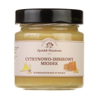 Cytrynowo imbirowy Miodek 250g Ogródek Dziadunia