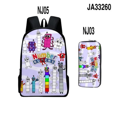 Plecaki 2pcs/set Nootbook Schoolbag Number Blocks