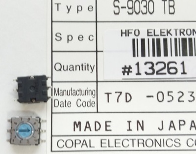 [2 szt] Zadajnik kodu SMD DEC/BCD 10poz S-9030B 7.2x7.2x3.5mm COPAL