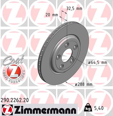 ZIMMERMANN 290.2262.20 DISCO DE FRENADO  