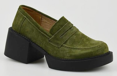 FILIPPO Loafersy Khaki Zamszowe 4685 r.38