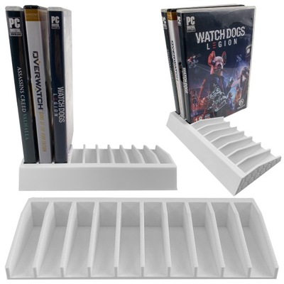PODSTAWKA POD 10 GIER PUDEŁKA PLAYSTATION XBOX PC NINTENDO SWITCH BIAŁY