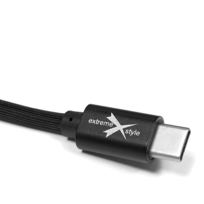Kabel slikonowy czarny USB na USB-C 1m