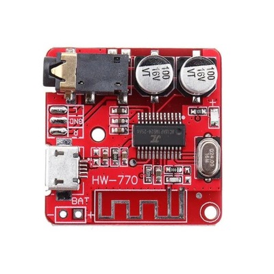 Moduł transmitera audio Bluetooth - uruchomiona płytka