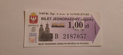 BILET MZK GNIEZNO 1,00zł (2)