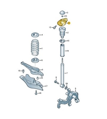 Подушка амортизатора разъём 3c0513353b passat b8 фото №1