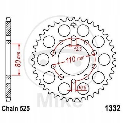 ENGRANAJE PARTE TRASERA JT 47-ZEBOW HONDA CB 500 1994-2003  