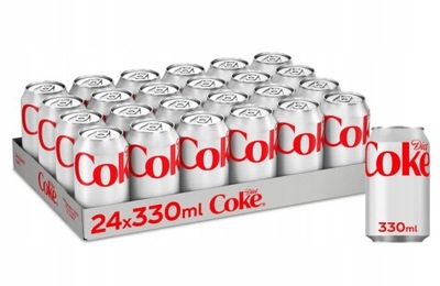 Coca Cola Diet Coke Bez Cukru Kalorii 330ml x 24szt UK