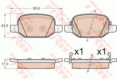 ZAPATAS DE FRENADO FIAT 500L 12- PARTE TRASERA  