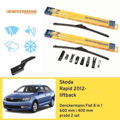 WIPER BLADES FRONT DO SKODA RAPID LIFTBACK (2012-) DENCKERMANN  