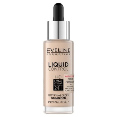 Eveline Liquid Control HD Podkład do twarzy z dropperem nr 002 Soft Porcela