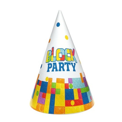 Czapeczki urodzinowe papierowe Klocki Lego 6szt