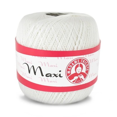 Kordonek MAXI MADAME TRICOTE 100 g / 1000 biel