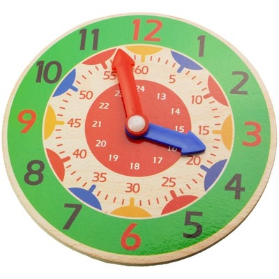 Drewniany zegar edukacyjny nauka godzin czasu