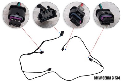 BMW 3 F34 2013-20 JUEGO DE CABLES DE SENSORES SENSORES DE APARCAMIENTO 61129313607  