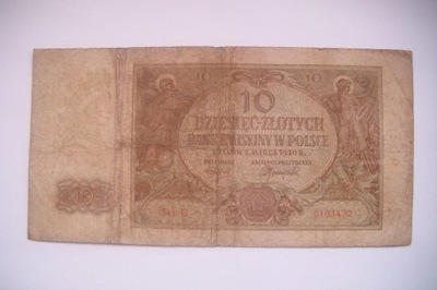 POLSKA Banknot 10 zł 1940 seria G