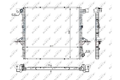 NRF РАДИАТОР ДВИГАТЕЛЯ ВОДЫ VW AMAROK 2.0 2.0D 09.10- фото