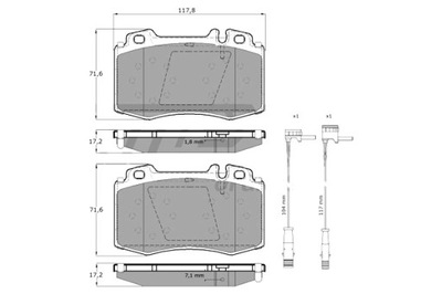 TOMEX BRAKES TRINKELĖS STABDŽIŲ TOMEX 12811 PRIEK. MERCEDES S320 400 430 