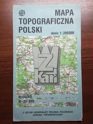 Kłodzko mapa topograficzna 1992 r.