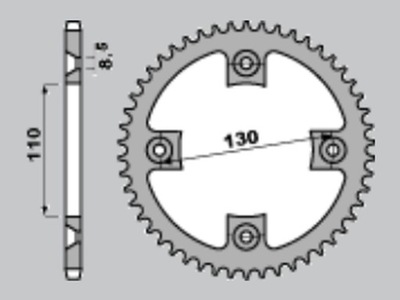 JR ЗУБЧАТКА ЗАДНЯЯ АЛЮМИНИЕВЫЙ (ANODOWANA) 4306 56 КРАСНАЯ HONDA CR80/85