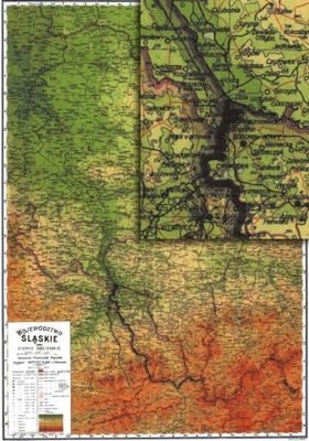 Stara Mapa 50 Górny Śląsk Mapa Województwo Śląskie i Ziemie Sąsiednie 1937