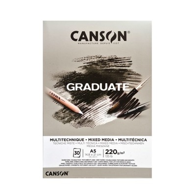 Blok szary mixed media Canson Graduate A5 220 g