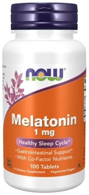 NOW Foods Melatonin 1mg MELATONINA WIT.B ZASYPIANIE MOCNY SEN 100tab