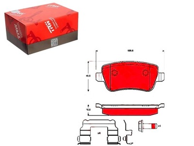 ZAPATAS DE FRENADO FIAT PARTE TRASERA CROMA TRW  