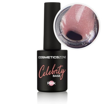 Cosmetics Zone Baza hybrydowa budująca różowa drobinki CELEBRITY PINK 15ml