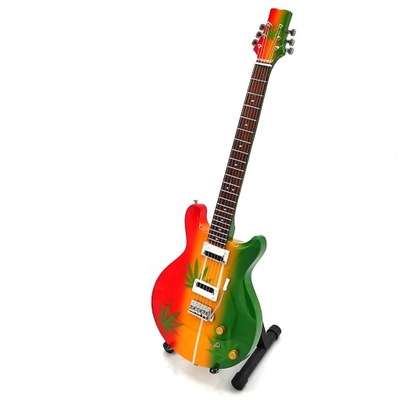 Mini Gitara Bob Marley Gitara Ozdobna na Stojaku