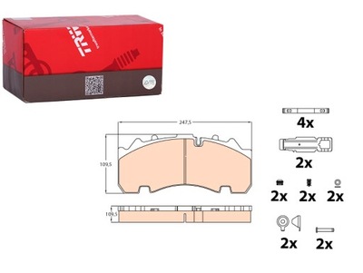 КОЛОДКИ ТОРМОЗНЫЕ ЗАД KNORR DAF CF MX-11220-PX-7239 05.17- TRW