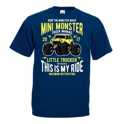 Koszulka monster truck jeep samochód L granatowa
