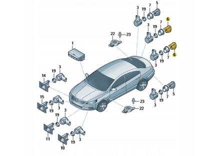 Корзина кронштейн датчика pdc задняя левый правый внутренний середина vw passat cc фото №1