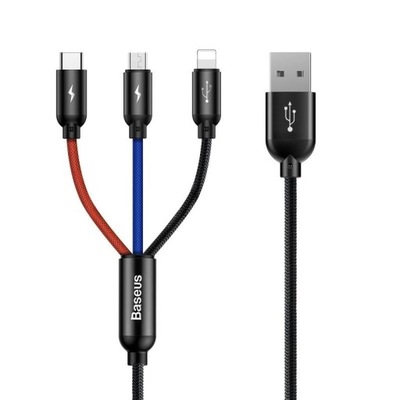 Kabel USB Baseus 3w1 - USB-C Lightning Micro
