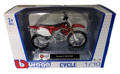 Motocykl Bburago Cycle 1:18 Honda CRF450R