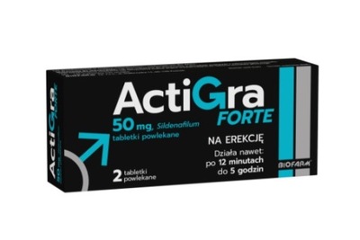 ActiGra Forte 50mg x 2 tab Sildenafil Potencja