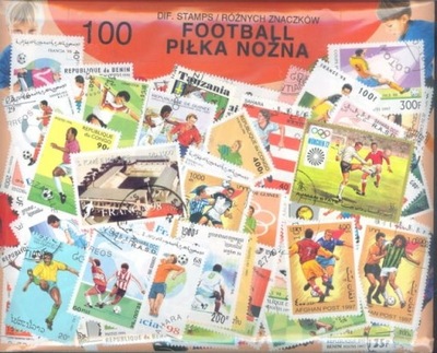 Pakiet 100 znaczków pocztowych - PIŁKA NOŻNA