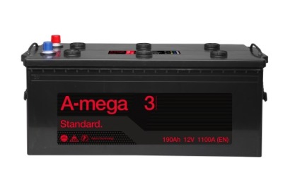 Аккумулятор amega стандарт m3 12v 190ah 1100a фото №1